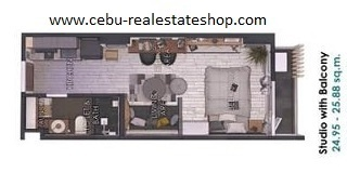 arc tower cebu studio with balcony for sale