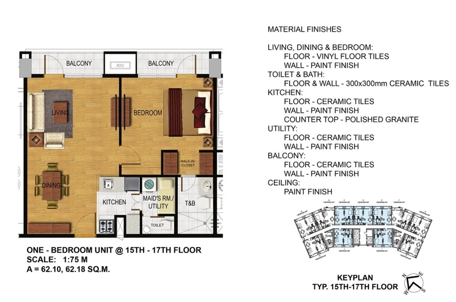 arterra 1 bedroom floor plan 15 up
