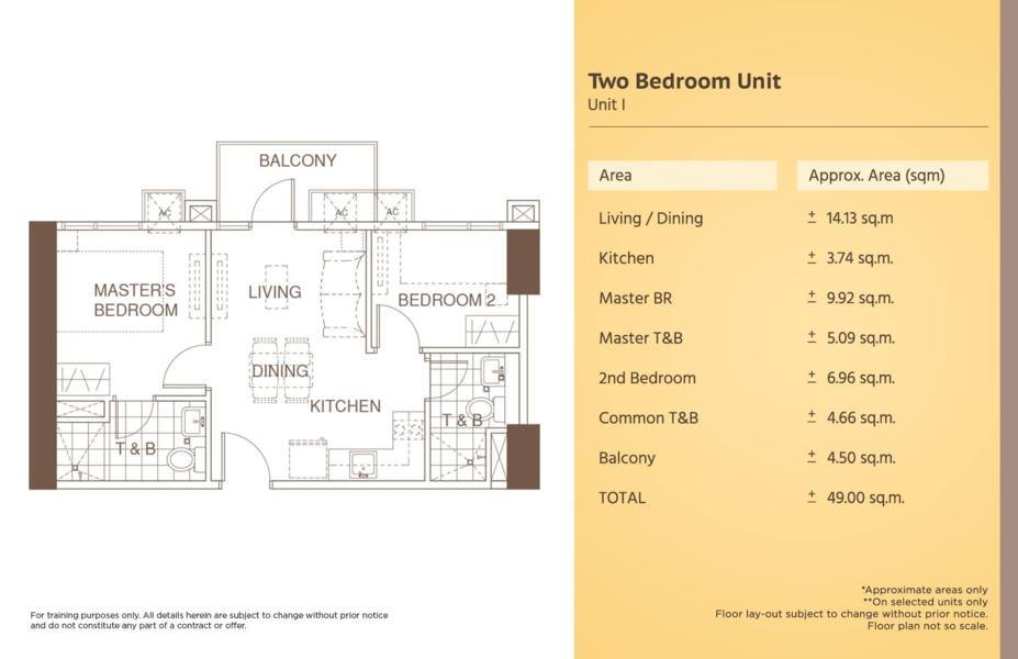 azalea place cebu 2 bedroom with balcony for sale