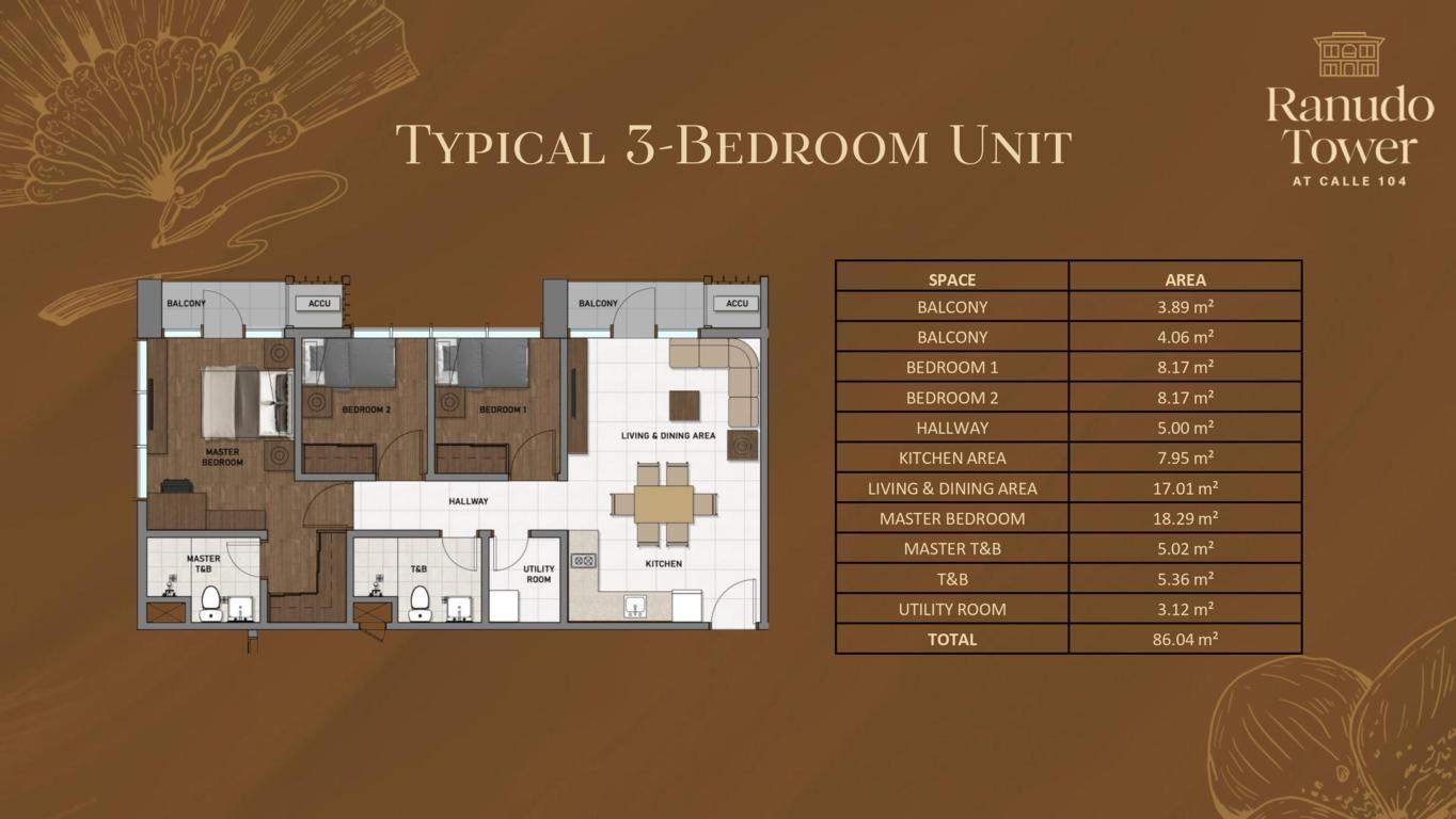 calle 104 3 bedroom floor plan
