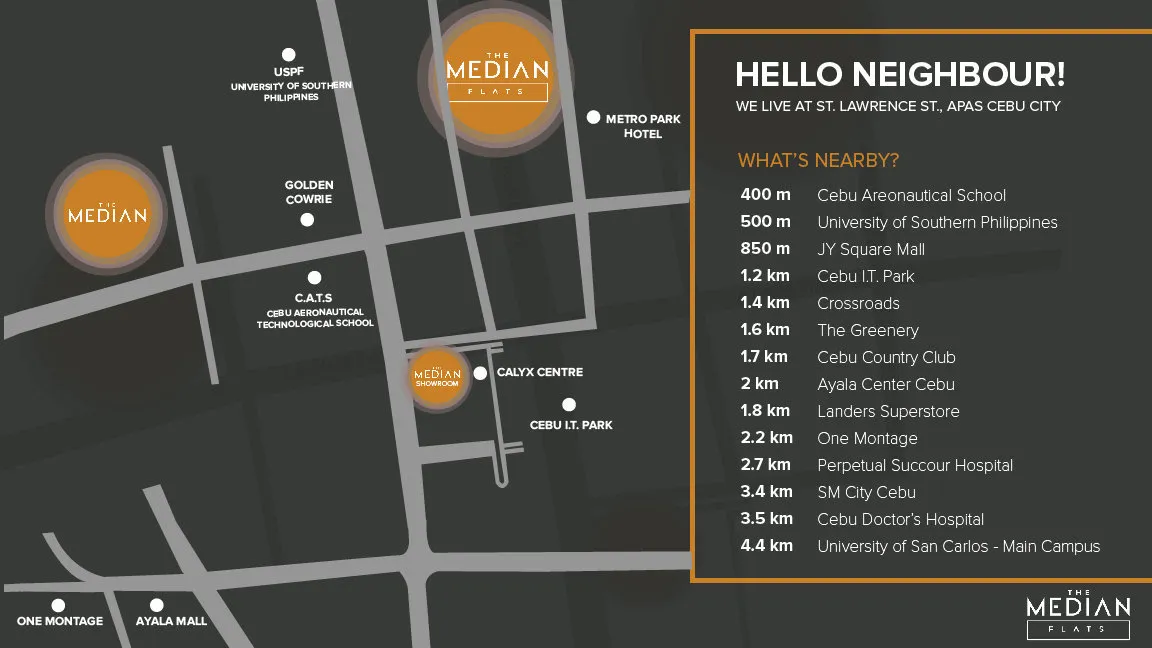 The Median Flats site location map, Lahug, Cebu City