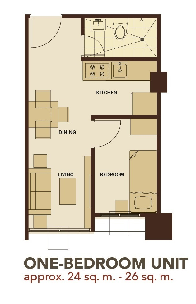 midpoint residences 1 bedroom floor plan