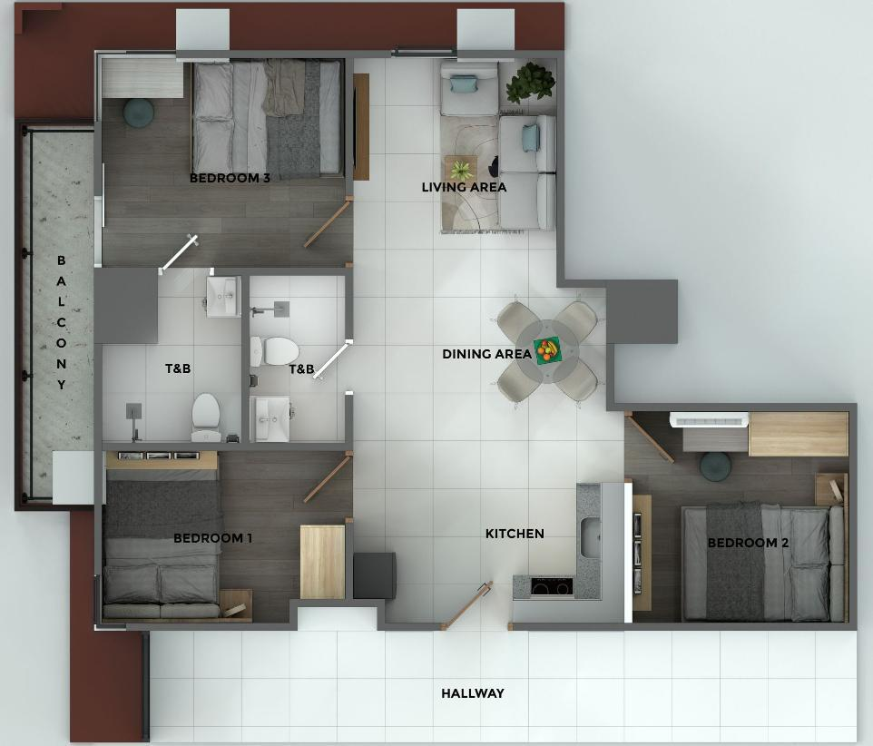 primeworld pointe cebu 3 bedroom
