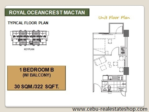 royal oceancrest 1 bedroom with balcony for sale