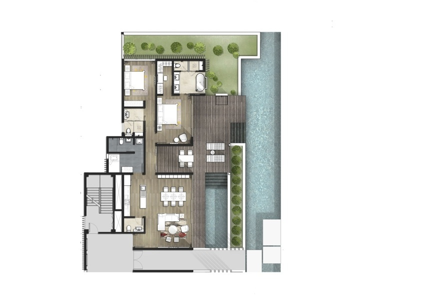 sheraton villa condo floor plan 2 bedroom