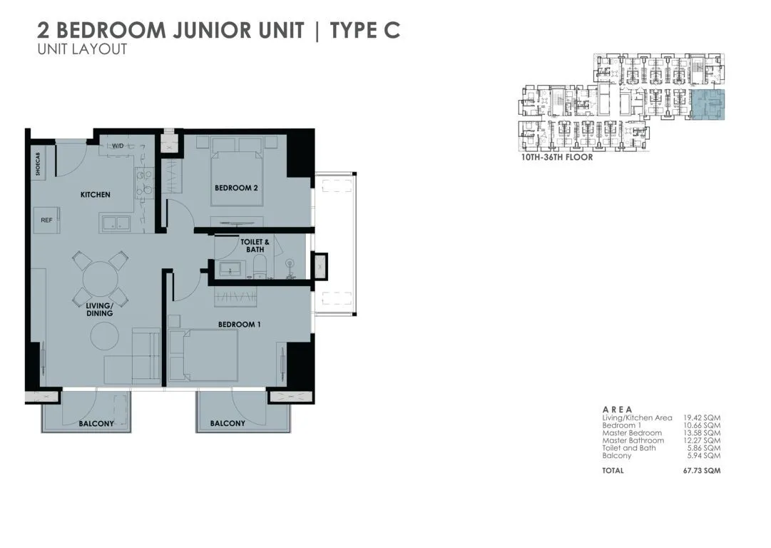 the wave towers 2 bedroom jr for sale
